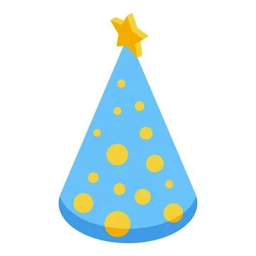 Sky cone icon isometric vector. Party cap Stock Illustration