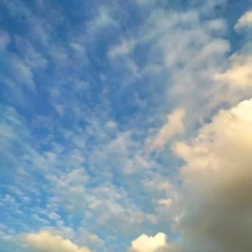 The sky is covered with white clouds. Stock Photos