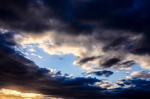 The sky is dark and cloudy 스톡 사진