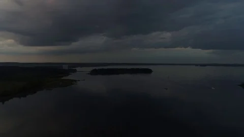 The sky is dark, a cloud, a thunderstorm Stock Footage 76625390