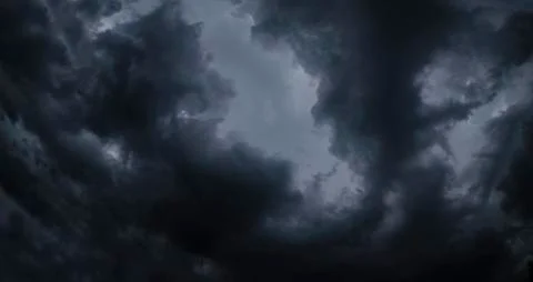 Sky dark clouds before the rain panorama Stock Photos