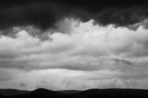 Sky with dark gray cloud Stock Photos