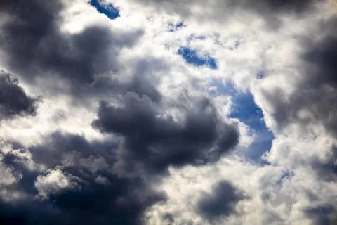 Sky with dark gray clouds before rain Stock Photos