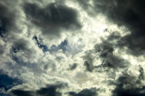 Sky with dark gray clouds before rain Stock Photos