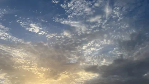 Sky at dawn with dramatic clouds. Nature sky backgrounds. Video stock 248856947