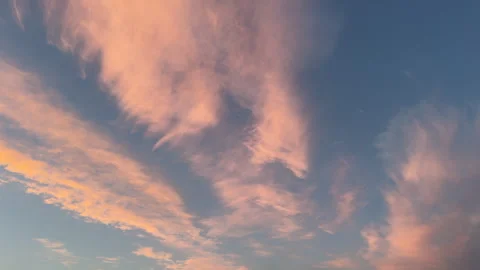 Sky at dawn with dramatic clouds. Nature sky backgrounds. Stock Footage 248857967