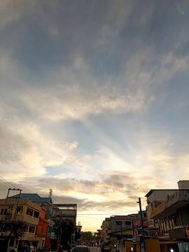 The sky is decorated with clouds. Stock Photos