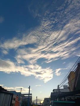 The sky is decorated with clouds. Stock Photos