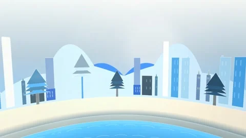 Sky deep azure seaside shoreline backdrop scenic motion backdrop with shrub deta Stock-Footage 336848726