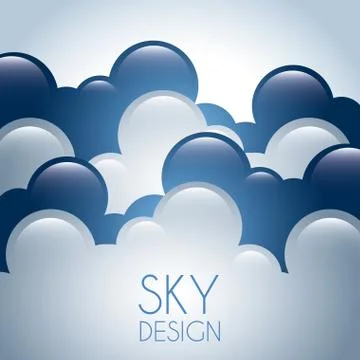 Sky design over cloudy background vector illustration Illustrazione stock