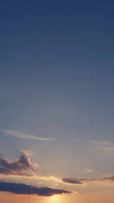 Sky different shades sunset. Dramatic blue, colorful clouds. Sunset sky with Stock Footage 268850677