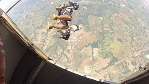 Sky dive exit Stock Footage 90067793