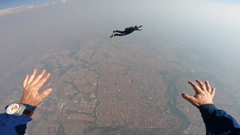 Sky dive first person view. Video stock 169725067