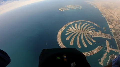 Sky Diver Over The Palm Dubai Stock Footage 101737544
