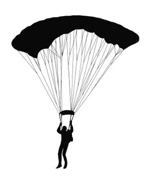 Sky diver with parachute Stock Illustration