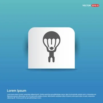 Sky Diving Icon - Blue Sticker button Illustrazione stock