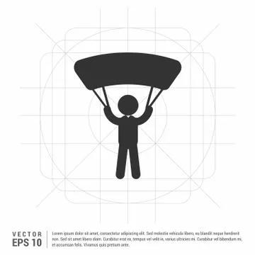 Sky Diving Icon Illustrazione stock