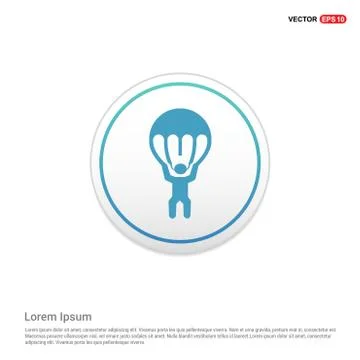 Sky Diving Icon - white circle button Illustrazione stock