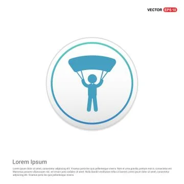 Sky Diving Icon - white circle button Illustrazione stock