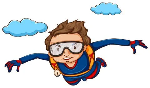 Sky diving Stock Illustration
