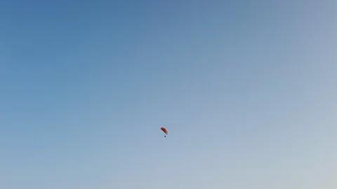 Sky diving at Sitges, Spain Stock Footage 119760742