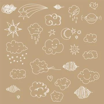 Sky doodle Illustrazione stock