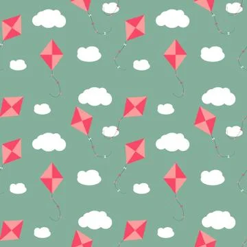 Sky Dragon and Cloud Seamless Pattern Background Vector Illustra Illustrazione stock