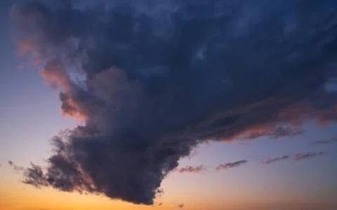 Sky with dramatic clouds Low angle view to evening sky with dramatic cloud... Stock Photos