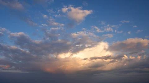 Sky with dramatic clouds Low angle view to evening sky with dramatic cloud... Stock Photos