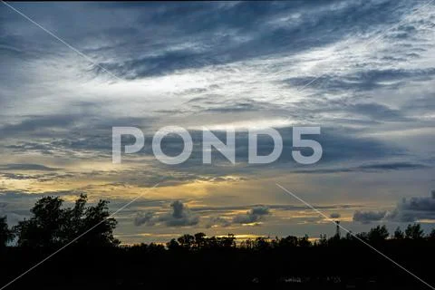 The sky is dull, cloudy during the evening after sunset. The front of the sky Stock Photos