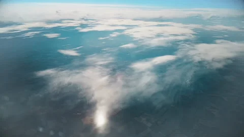 Sky during the day from the window of the plane window. Stock Footage 140935648