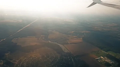 Sky during the day from the window of the plane window. Stock Footage 140935891