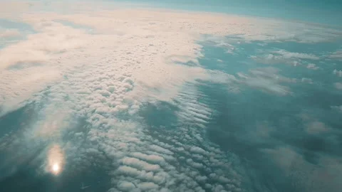 Sky during the day from the window of the plane window. Stock Footage 140936904