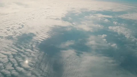 Sky during the day from the window of the plane window. Stock Footage 140937384