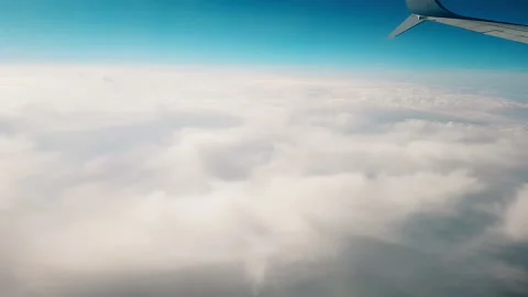 Sky during the day from the window of the plane window. Stock Footage 140937503