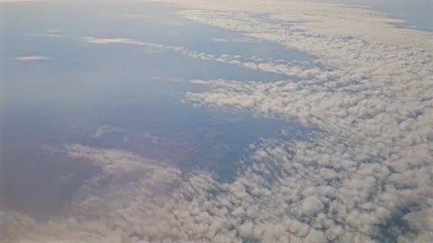 Sky during the day from the window of the plane window. Stock Footage 140937880