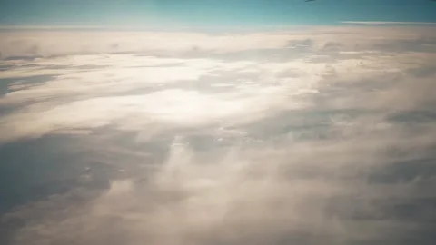Sky during the day from the window of the plane window. Stock Footage 140938922