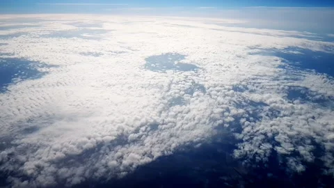 Sky during the day from the window of the plane window. Stock Footage 140939015