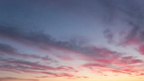 Sky during summer sunset, red sky, time lapse Видео 158890456