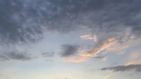 The sky at dusk and the sun setting on the horizon. Stock Footage 276500908