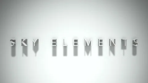 Sky elements 3D title animation white text on a white background Stock Footage 299647703