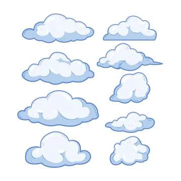 Sky elements floating cloud shapes illustration イラスト素材
