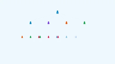 Sky Enterprise Large Team Structure Flat Design Animation Loop Stock Footage 342606741
