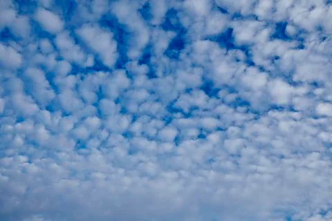Sky in the evening with many little clouds Stock Photos