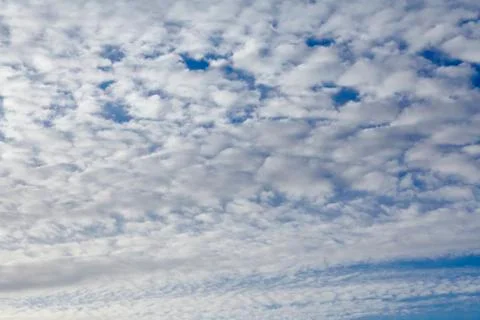 Sky in the evening with many little clouds Stock Photos
