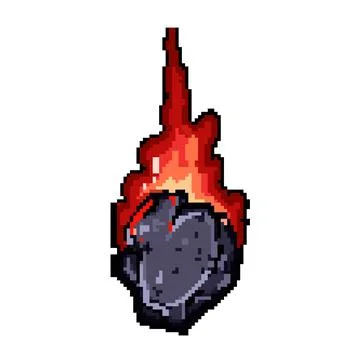 Sky falling meteor pixel art vector illustration Stock Illustration