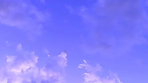 Sky with few clouds at the end of the day with the moon in sight - Part 1 스톡 동영상 220341669