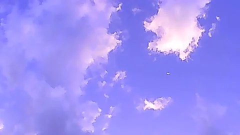 Sky with few clouds at the end of the day with the moon in sight - Part 2 스톡 동영상 220341722