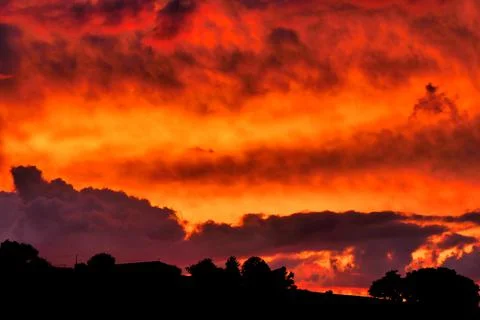 Sky On Fire. Stock Photos