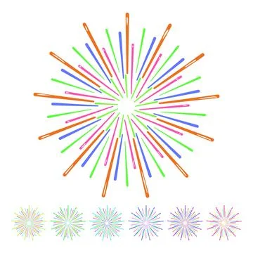 Sky firework cartoon vector graphic Stock Illustration